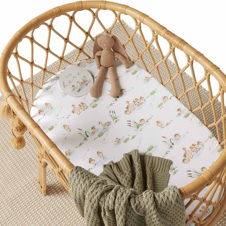 Duck Pond Organic Bassinet Sheet / Change Pad Cover