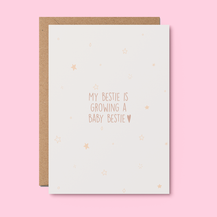 Growing baby bestie | GREETING CARD, baby shower, newborn