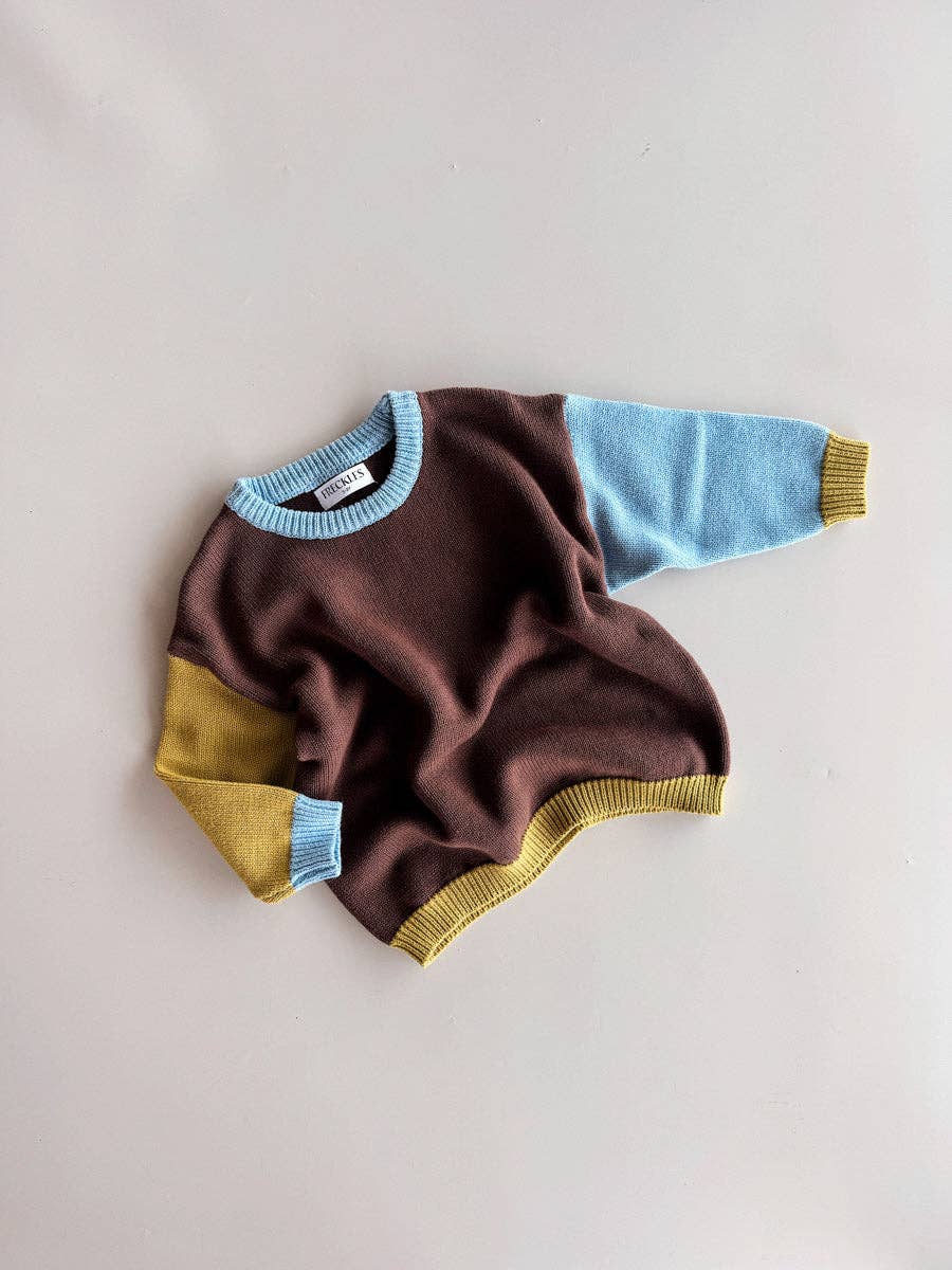 Cotton Knit Jumper | Brown/Blue/Green