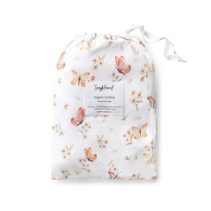 Butterfly Organic Fitted Cot Sheet