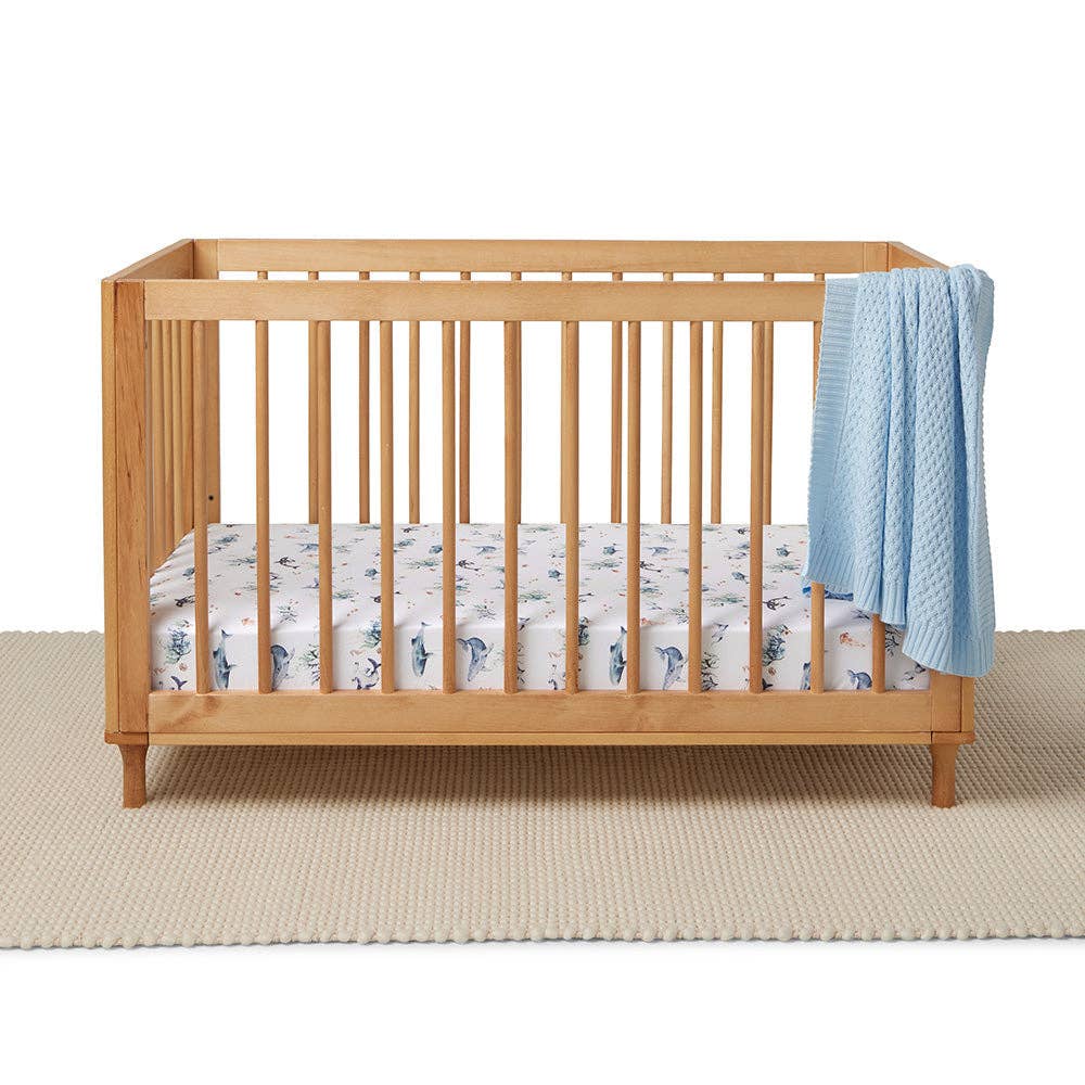 Ocean Organic Fitted Cot Sheet