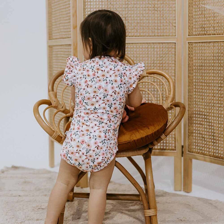 Spring Floral Short Sleeve Organic Bodysuit