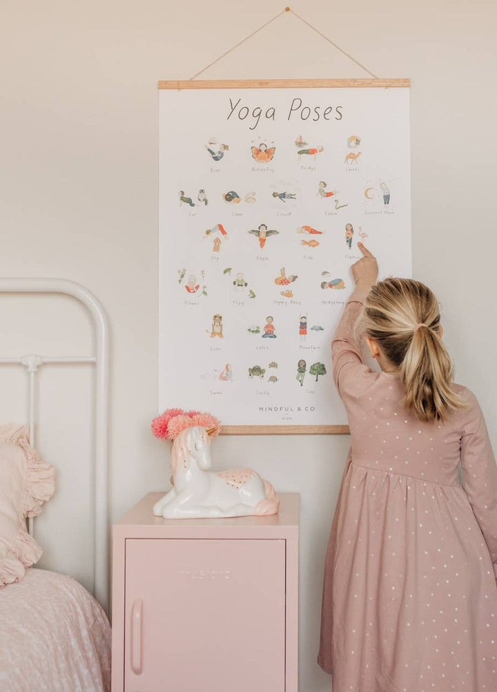Yoga Poses Poster for Kids – Mindfulness Wall Print