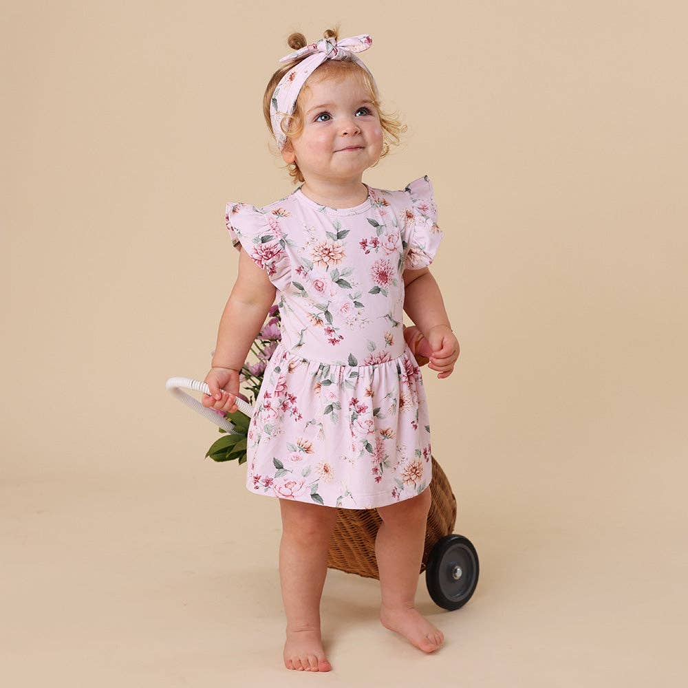 Birds & Blooms Short Sleeve Organic Dress