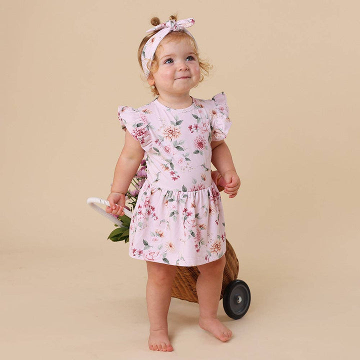 Birds & Blooms Short Sleeve Organic Dress