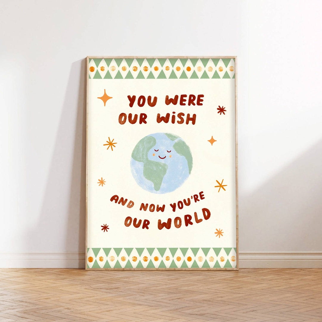 You Were Our Wish Print - Nursery Modern Wall Art Baby 