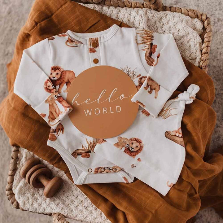 Lion Long Sleeve Organic Bodysuit