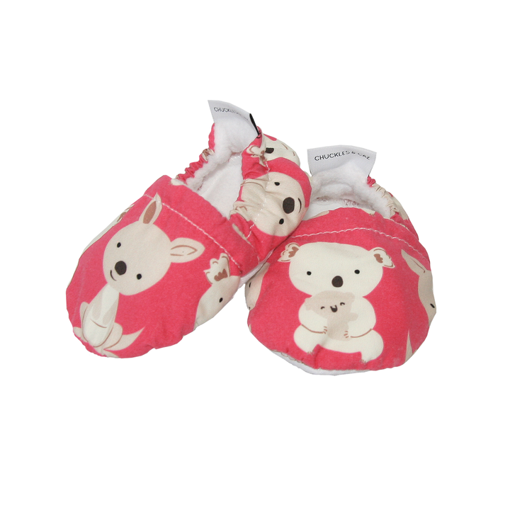 Pink Koala & Kangaroo Baby Booties