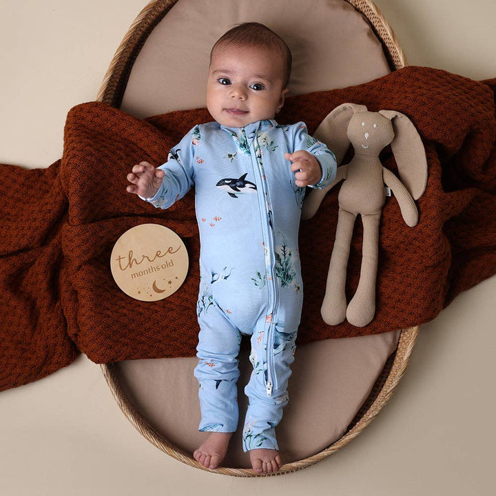 Blue Ocean Onesie Organic Snugglesuit Convertible Romper
