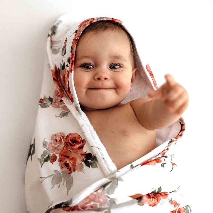 Rosebud Organic Hooded Baby Towel