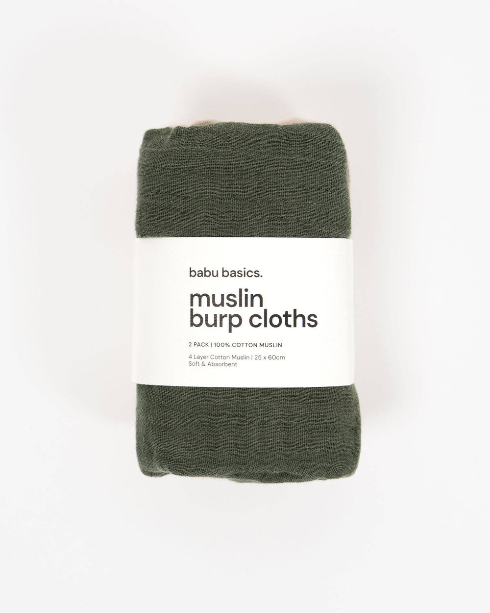 Muslin Burp Cloth Set (2 pack) - Moss