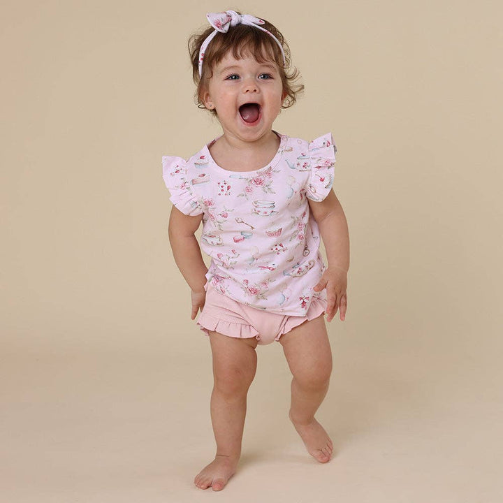 Alice’s Tea Party Organic T-Shirt with Frill