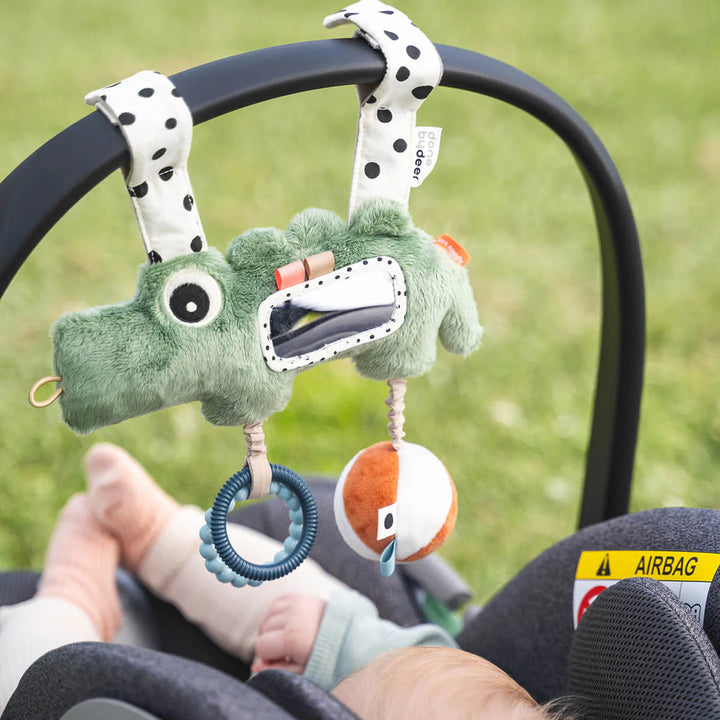 Done by deer - Hanging activity toy - green croc