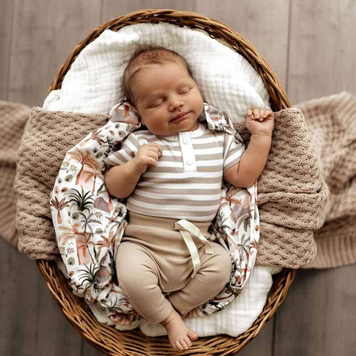 Pebble Stripe Short Sleeve Organic Bodysuit