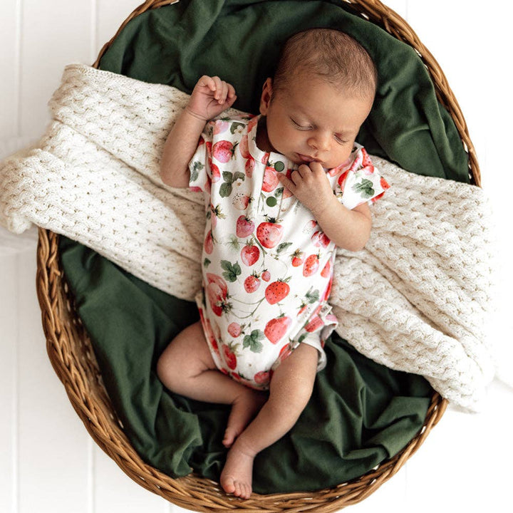 Strawberry Short Sleeve Organic Bodysuit
