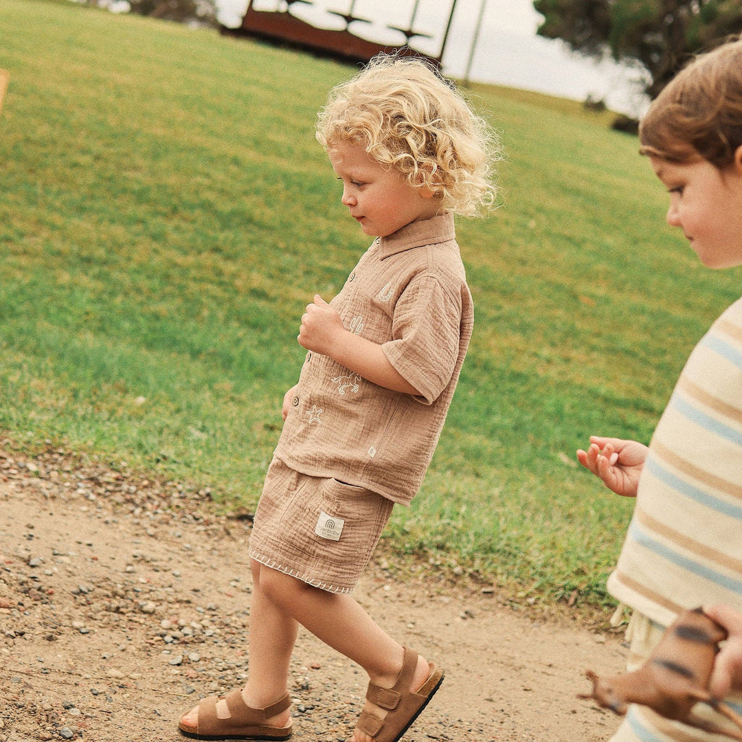 Baby & Toddler Woven Short - Mocha colour