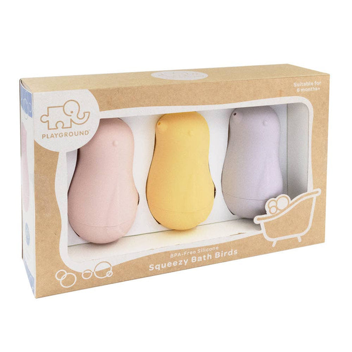 3pk Silicone Squeezy Bath Birds