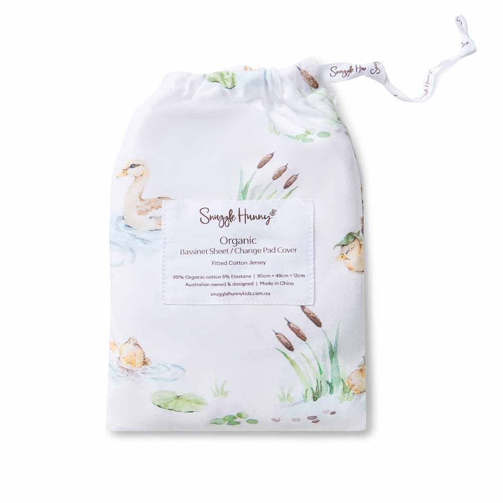 Duck Pond Organic Bassinet Sheet / Change Pad Cover