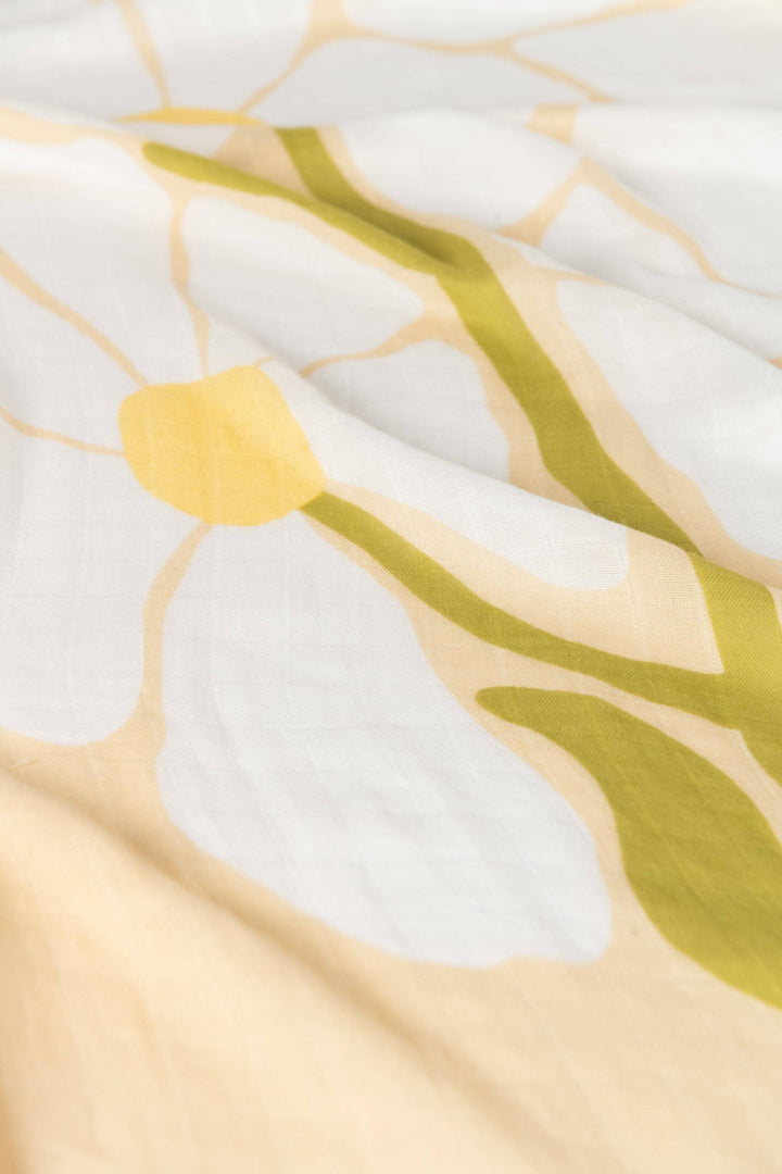 Organic Muslin Swaddle - Fleur Warm Oat (Limited Edition)