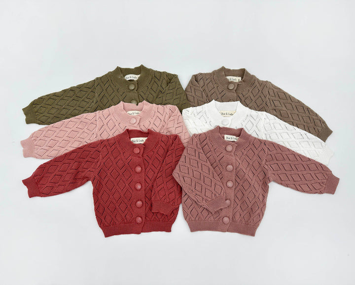 Ellanor Pointelle Girls Cardigan