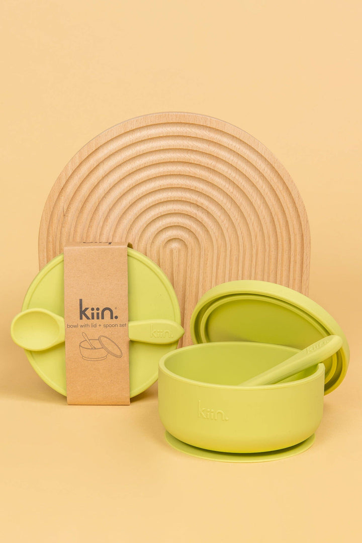 Silicone Suction Bowl with lid + Spoon Set