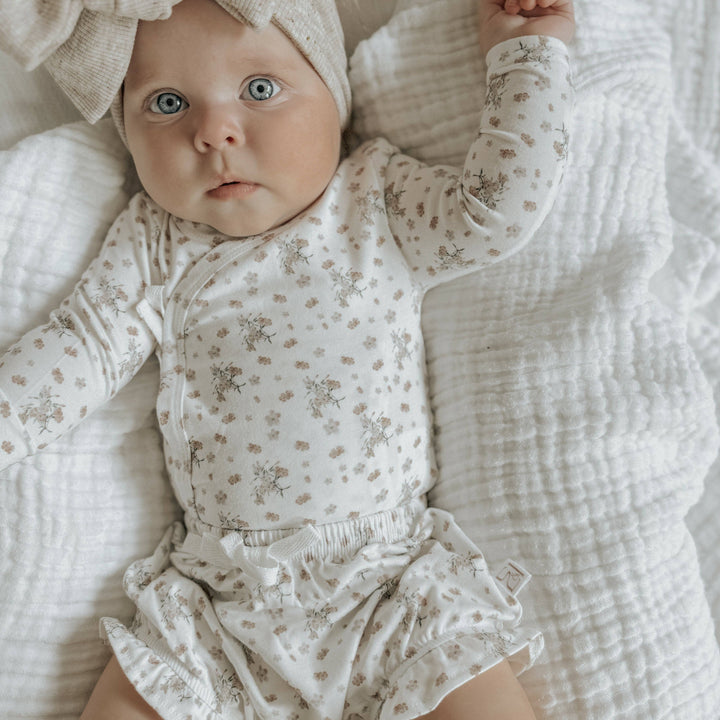Bamboo/Organic Cotton Kali Bodysuit - Vanilla Bouquet