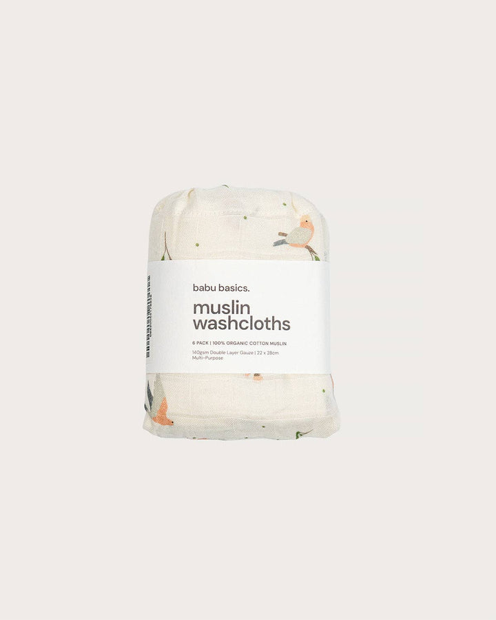 Muslin Wash Cloths (6 Pack) - Galah