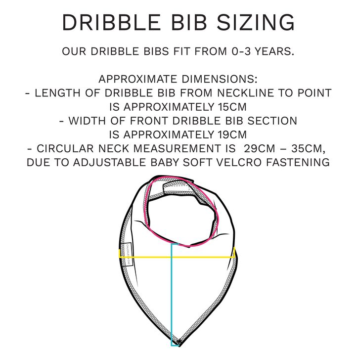 Navy & White Whales Dribble Bib