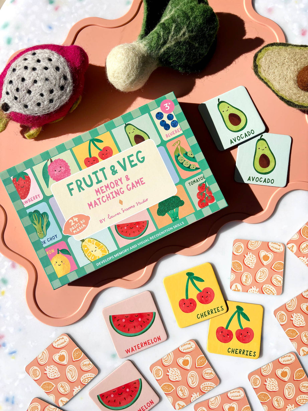 Fruit and Veg Memory & Matching Game - Kids Educational Gift