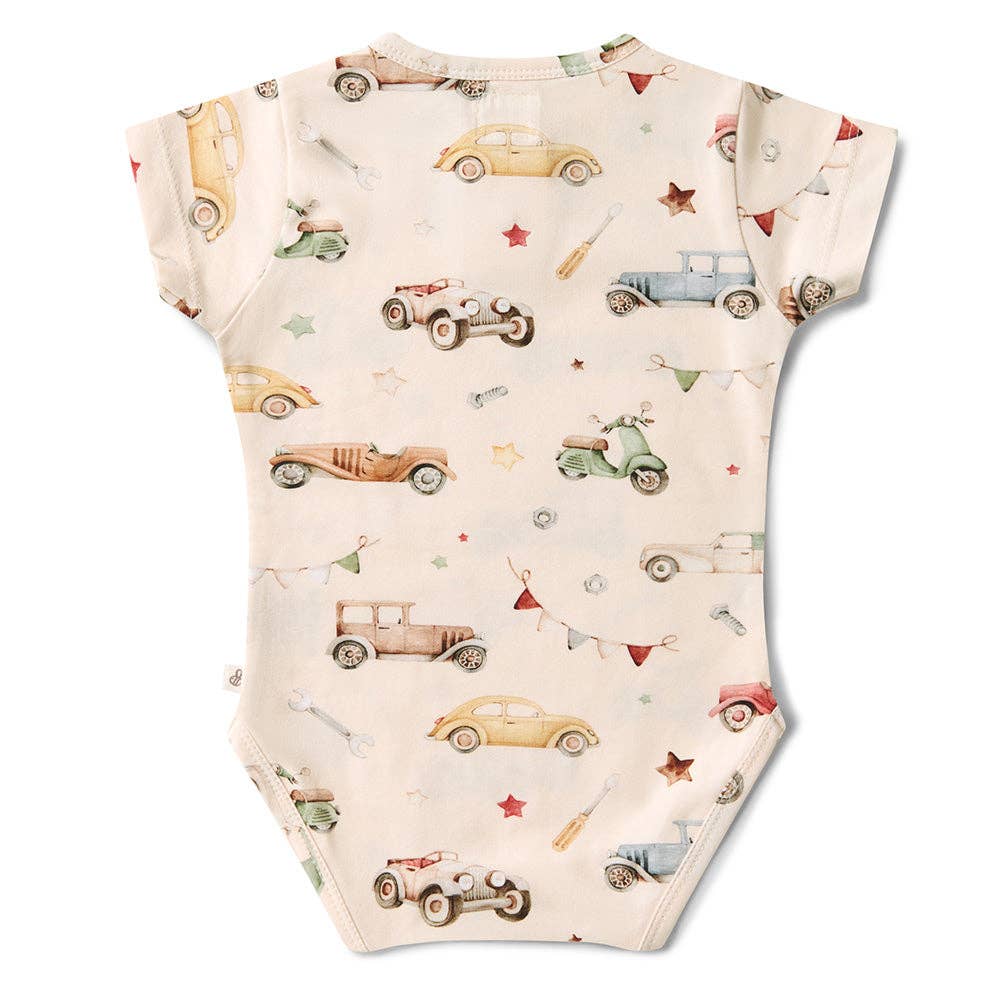 Vintage Cars Short Sleeve Organic Bodysuit