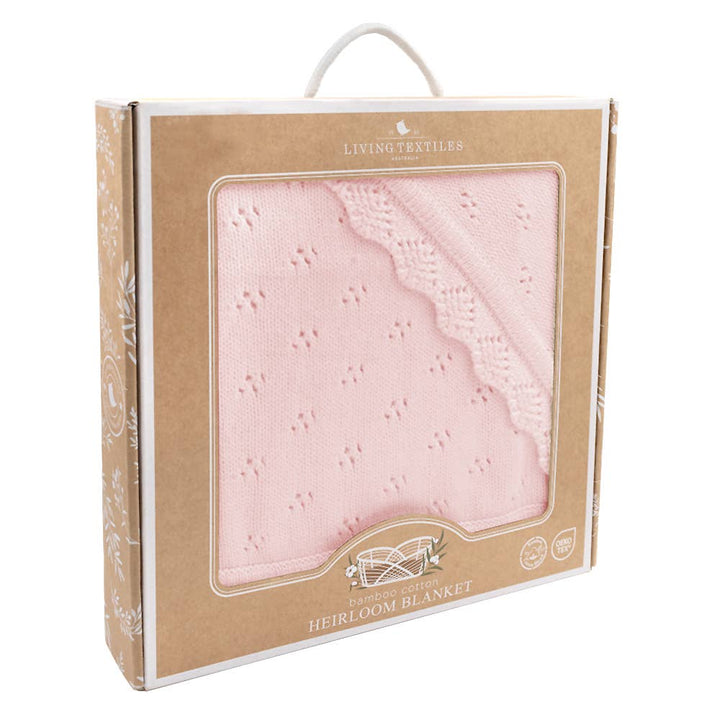 Bamboo/Cotton Heirloom Baby Blanket - Blush