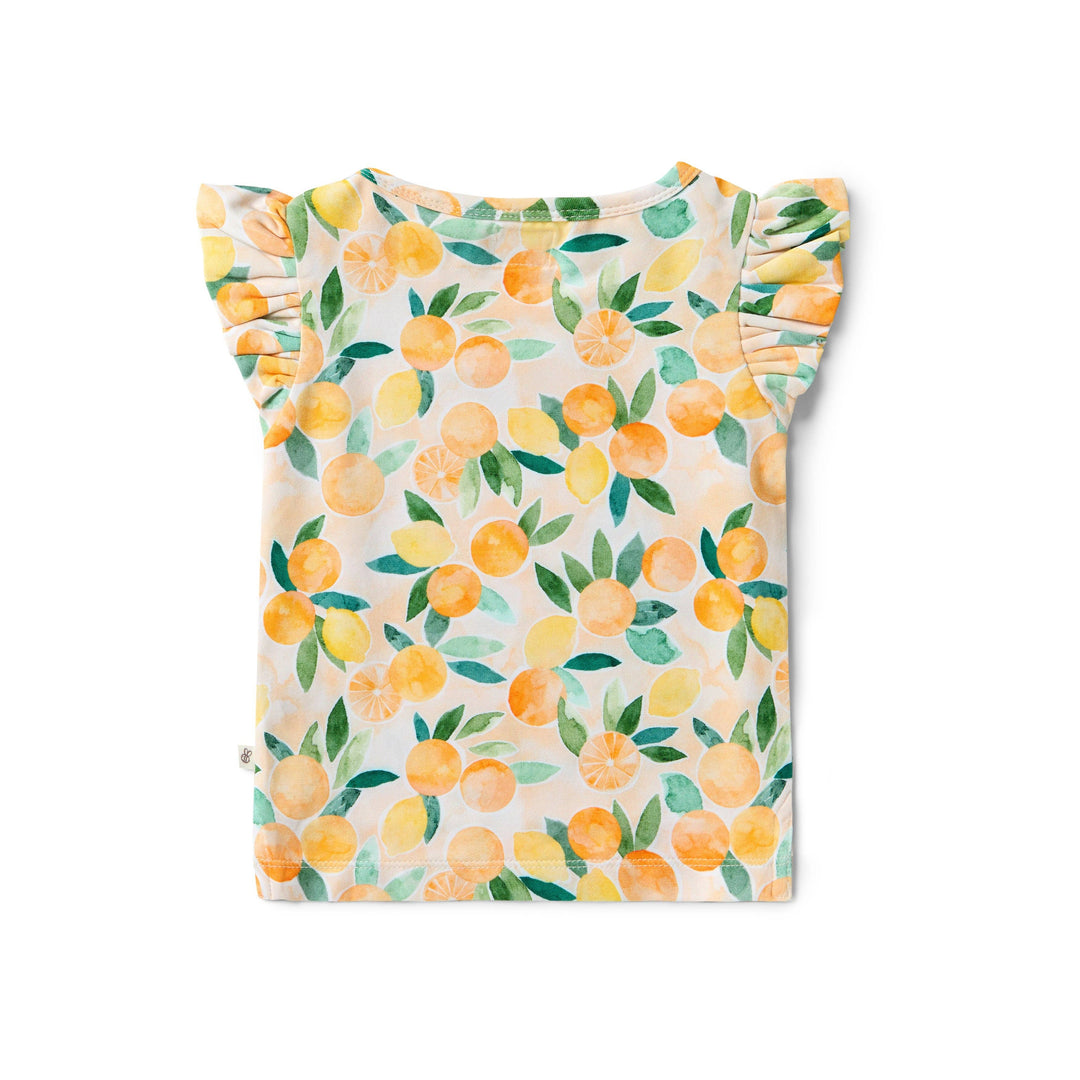 Sunny Citrus Organic T-Shirt with Frill