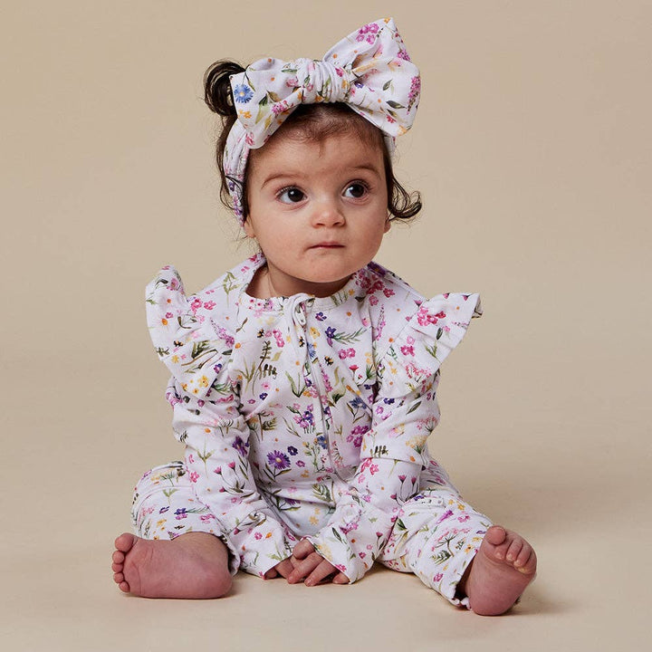 Gracie Organic Snugglesuit Convertible Romper with Frill