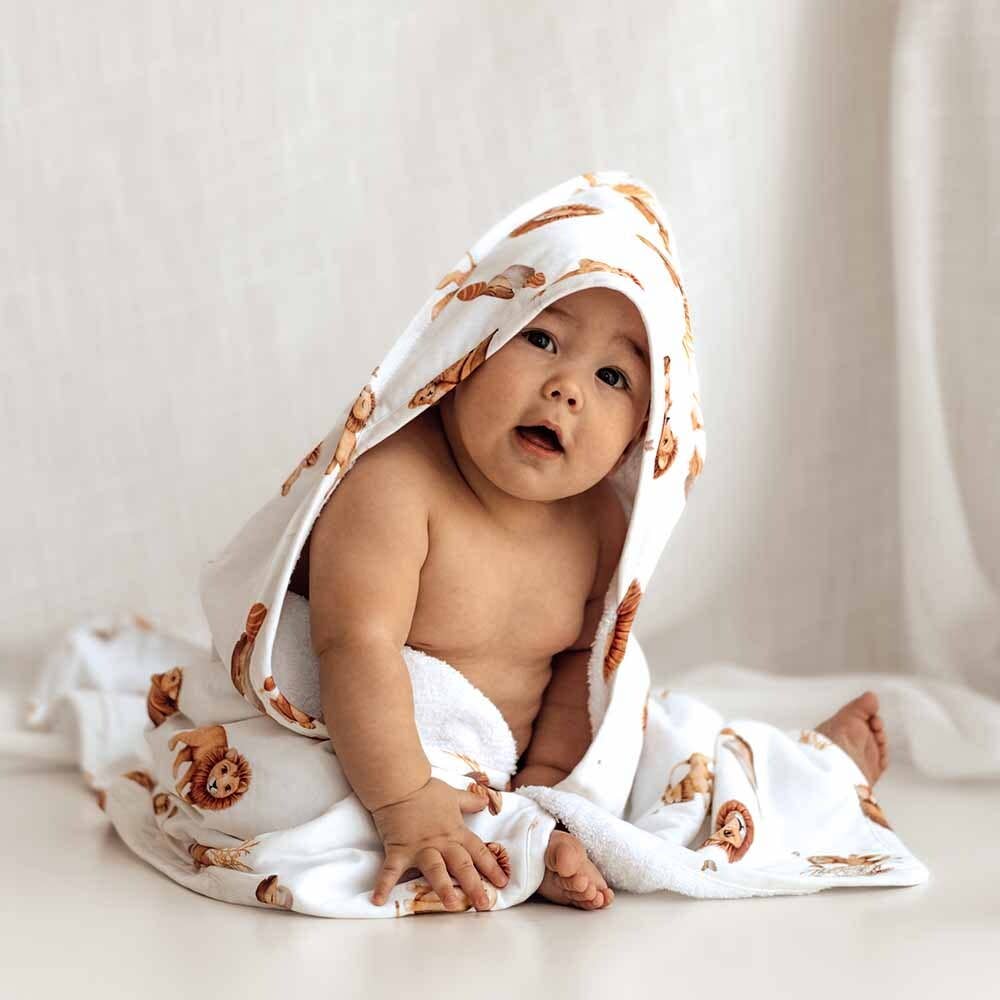 Lion Organic Hooded Baby Towel