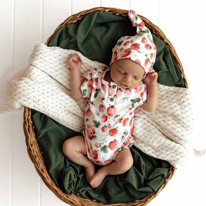 Strawberry Short Sleeve Organic Bodysuit