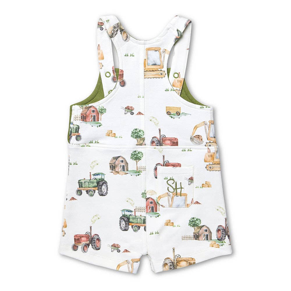Diggers & Tractors Organic Snuggle Overall Shorts