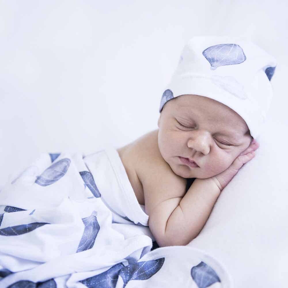 Cloud Chaser Baby Jersey Wrap & Beanie Set