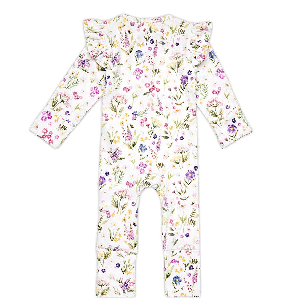 Gracie Organic Snugglesuit Convertible Romper with Frill