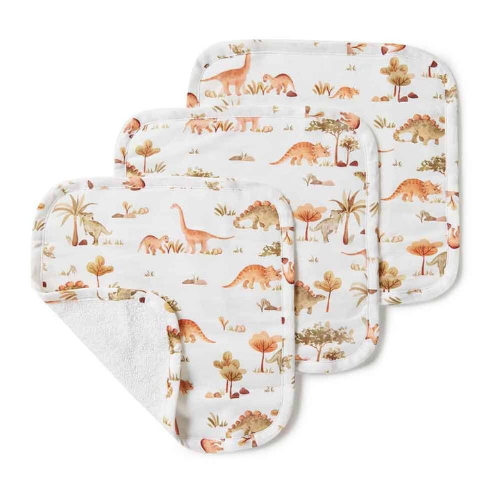 Dino Organic Wash Cloths - 3 Pack