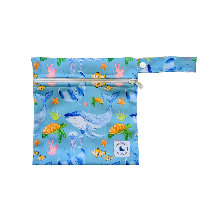 REUSABLE SWIM NAPPY & MINI WET BAG COMBO - OCEAN