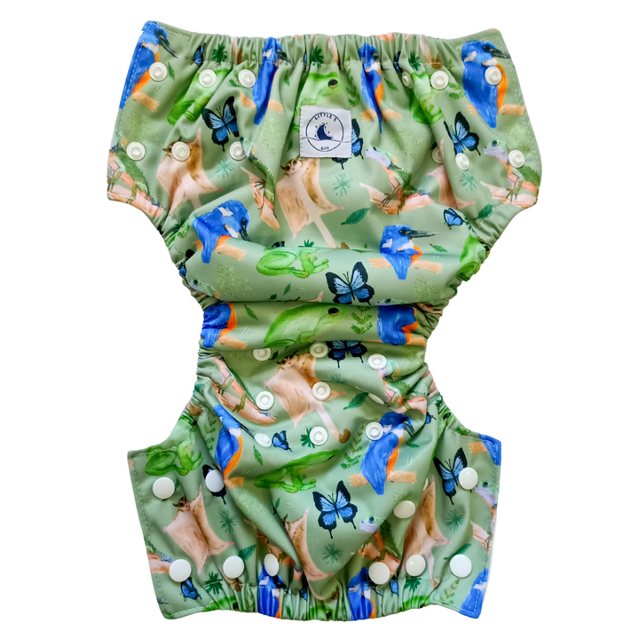 REUSABLE SWIM NAPPY & MINI WET BAG COMBO - FOREST