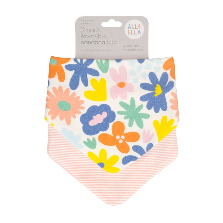 Bandana Bibs 2pk - Bright Floral