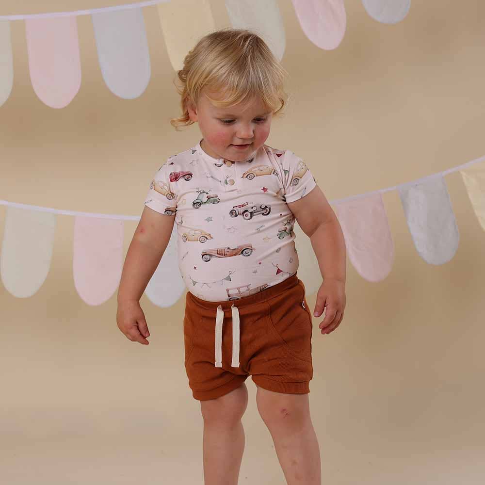 Vintage Cars Short Sleeve Organic Bodysuit