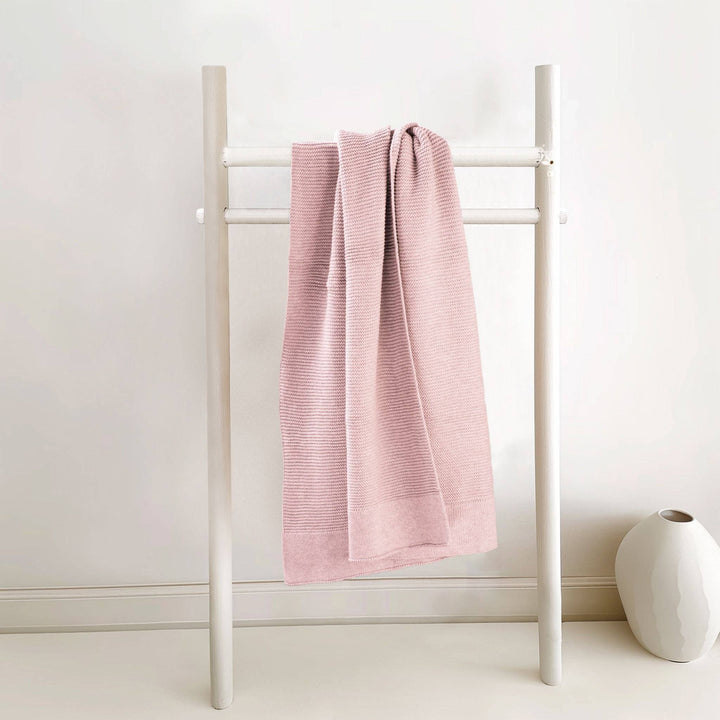 Cotton Classic Knit Baby Blanket - Flamingo Pink
