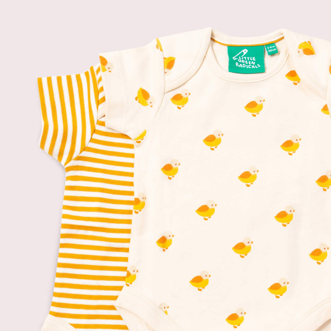 Little Ducks Organic Baby Bodysuit Set 2 Pack