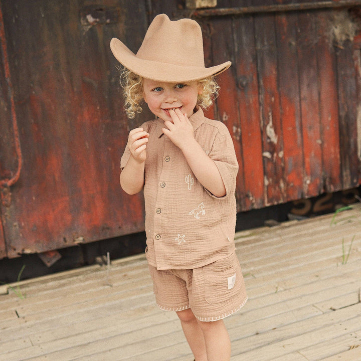 Baby & Toddler Woven Short - Mocha colour