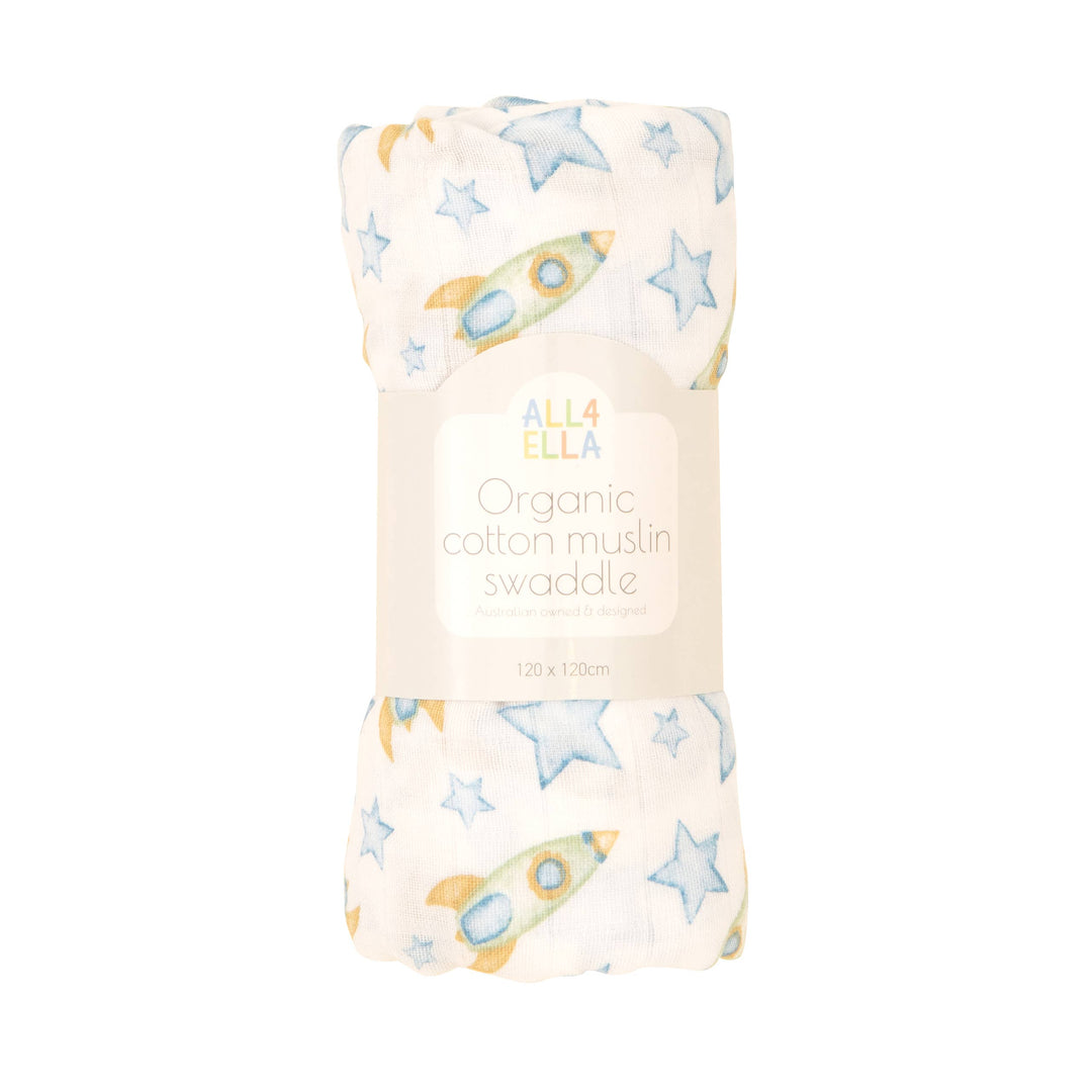 Organic Muslin swaddle - Rocket