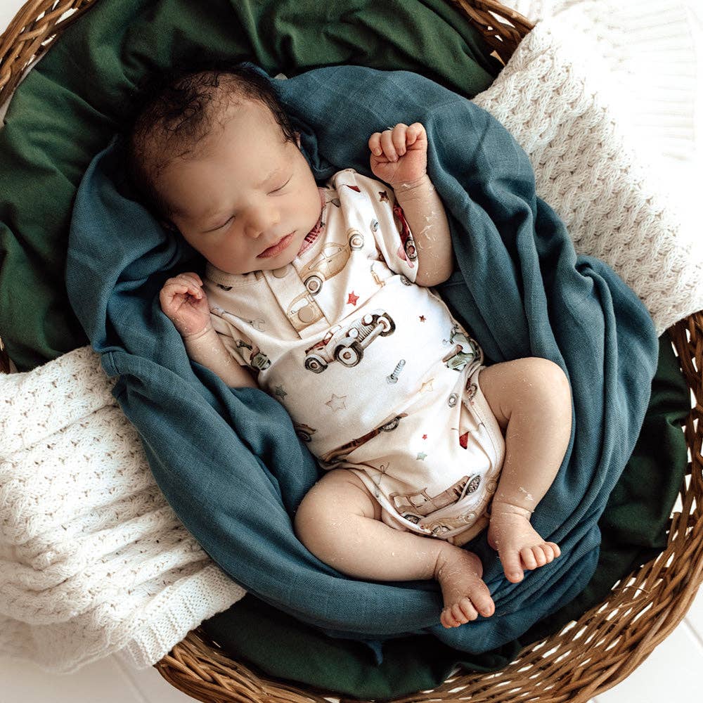 Vintage Cars Short Sleeve Organic Bodysuit