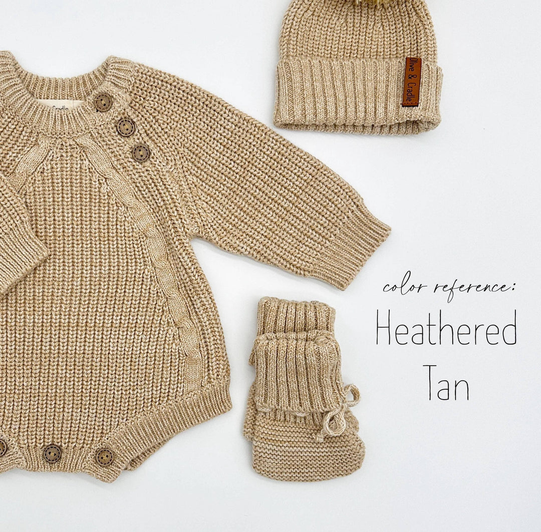 Garter Cotton Knitted Booties