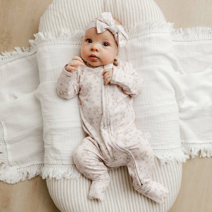Bamboo/Organic Cotton Florence Onesie - Lilac Bouquet